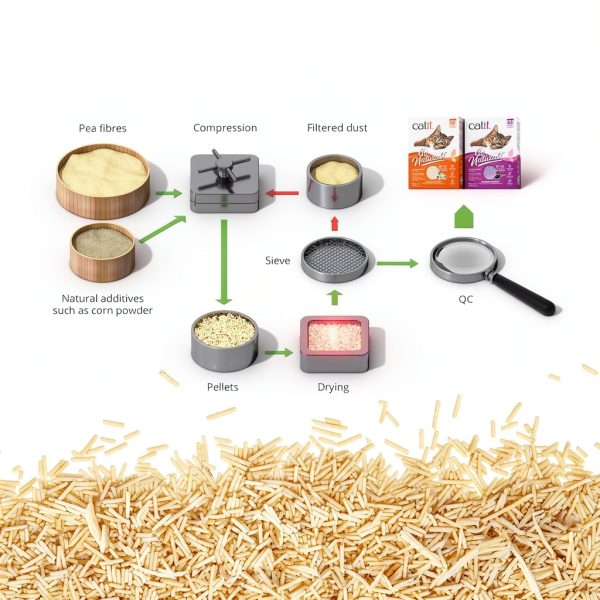 Catit Go Natural Pea Husk Clumping Cat Litter Dust Free-6