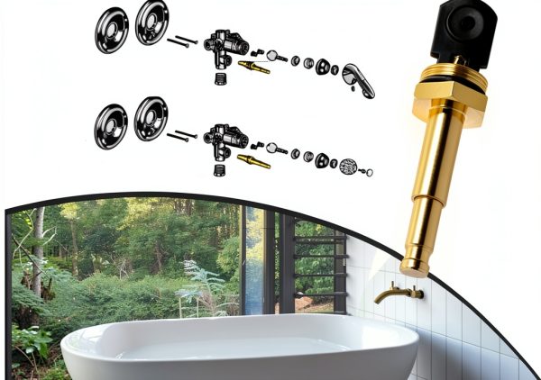 Hnemix Brass Push Button Diverter RP5649PB Tub Shower Faucet-1