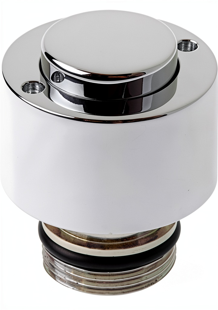 Kohler faucet index button in polished chrome finish on a floor-mounted fixture
