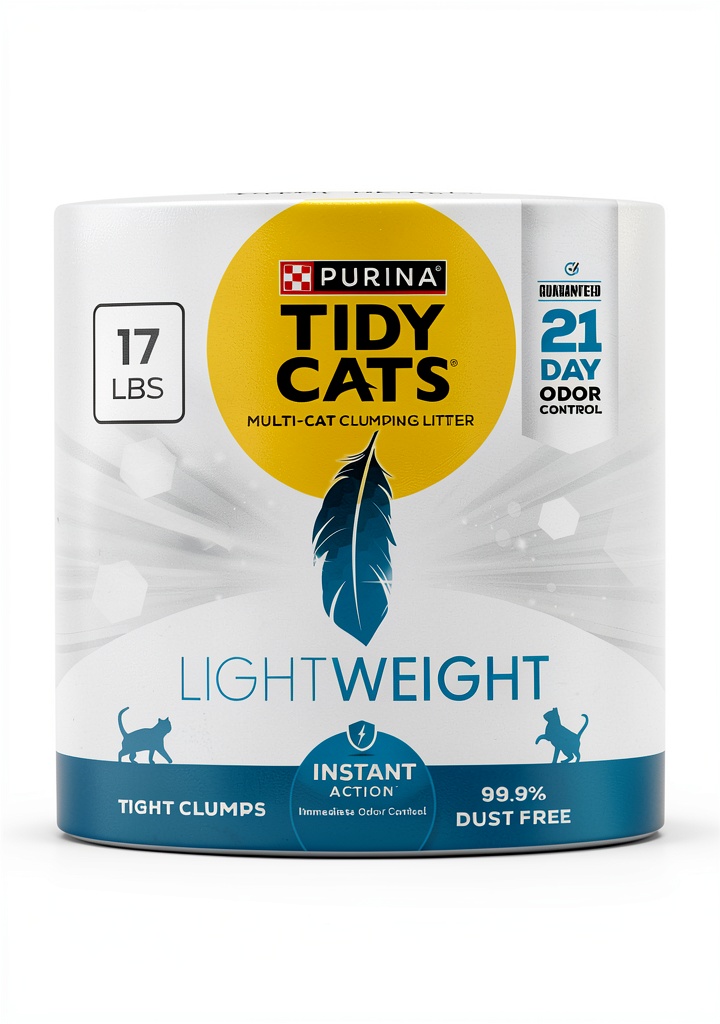 Installing Purina Tidy Cats Lightweight Clumping Cat Litter on a wooden desk