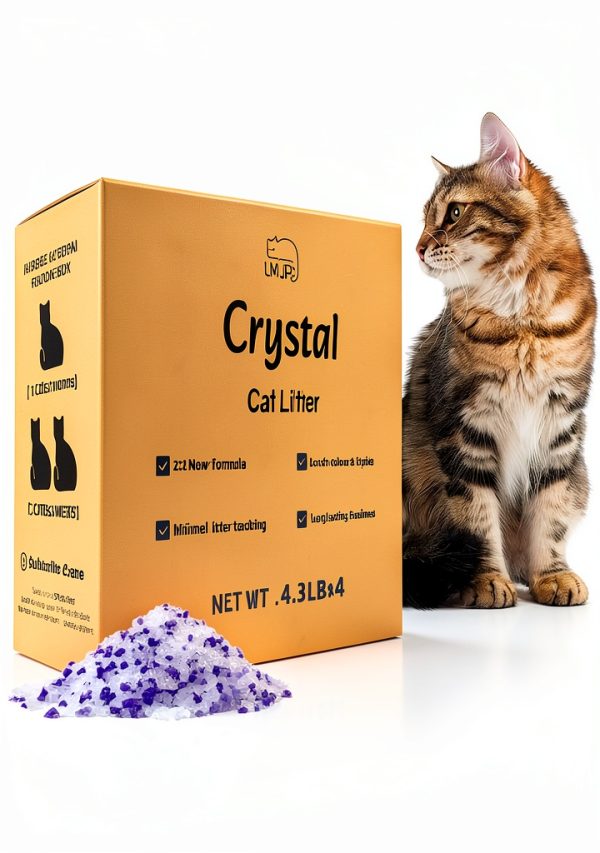 LMJP Crystal Cat Litter Silica Gel Odor Control Low Tracking-0