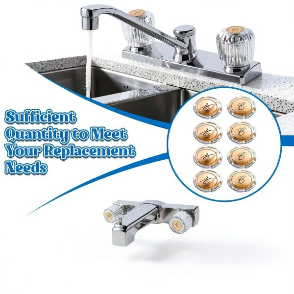 Dreyoo Acrylic Faucet Index Buttons Hot Cold-5