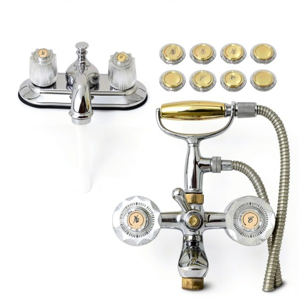 Gosknor Faucet Index Buttons 8 Pack Durable Acrylic Chrome Medium-5