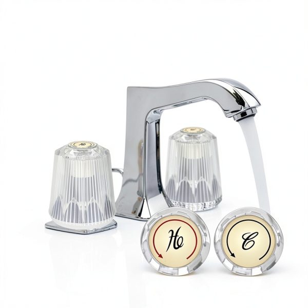 Gosknor Faucet Index Buttons 8 Pack Durable Acrylic Chrome Medium-6
