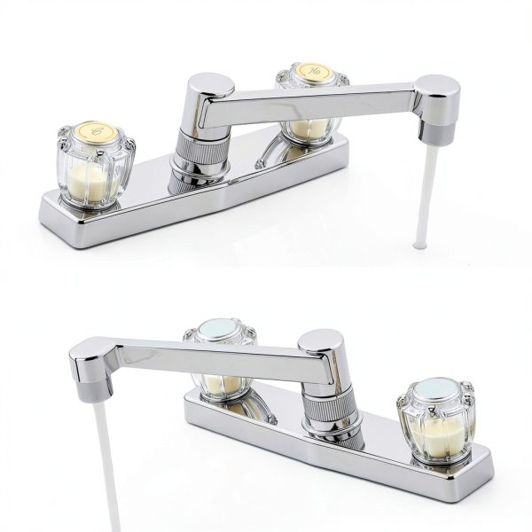 Javiix Gold Acrylic Faucet Index Buttons Set Hot Cold Handles 2 Pack-2