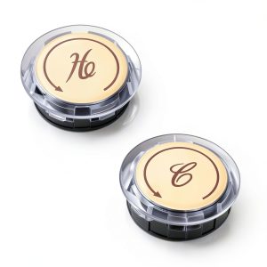 Javiix Gold Acrylic Faucet Index Buttons Set Hot Cold Handles 2 Pack-0
