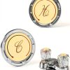 Faucet Index Button Set Foyods Clear Crystal Cover with Gold Ring 1x1-0