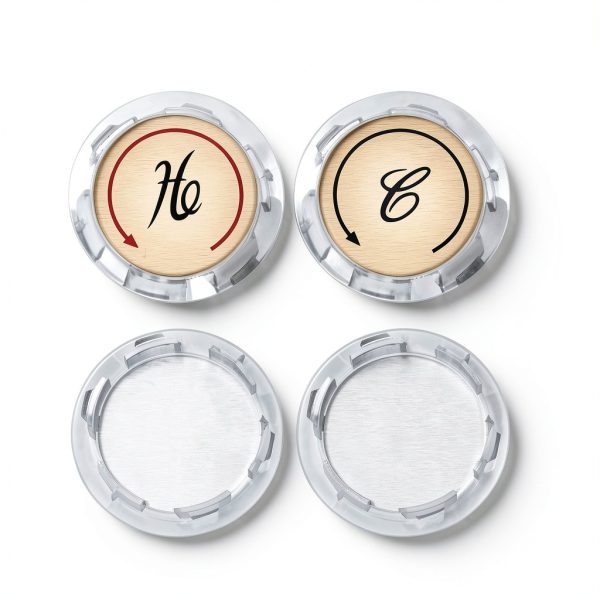 Gosknor Faucet Index Buttons 8 Pack Durable Acrylic Chrome Medium-1