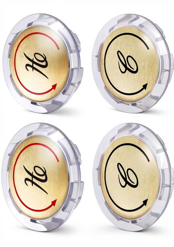 LXUEJIE Gold Faucet Index Buttons 4‑Piece Hot Cold Covers 1‑5/16in-0