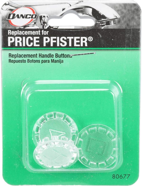 Danco Acrylic Faucet Index Buttons Pack of 3 Clear Hot Cold Diverter-5