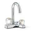 Faucet Index Button Set Foyods Clear Crystal Cover with Gold Ring 1x1-1