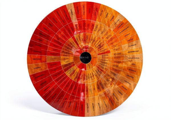 Wine Wheel GUTE Handcrafted Wood Education Wheel Glossy 5 inch-6