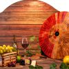 Wine Wheel GUTE Handcrafted Wood Education Wheel Glossy 5 inch-3