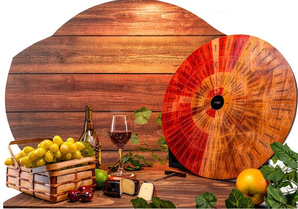 Wine Wheel GUTE Handcrafted Wood Education Wheel Glossy 5 inch-3