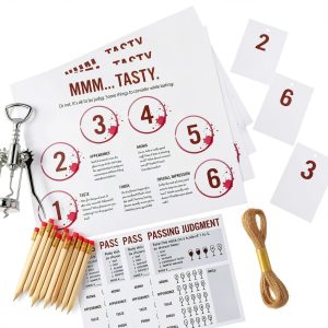 Blind Tasting Party Supplies Set by SiliFine 30-Piece Wine Game Kit-0