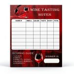 Wine Tasting Scorecard Wine Score Card Rating Sheet, 5×7 inch Wine Tasting Party Supplies Wine Tasting Cards for Single Party,Wind Blind Tasting Party (25 Pack)-0