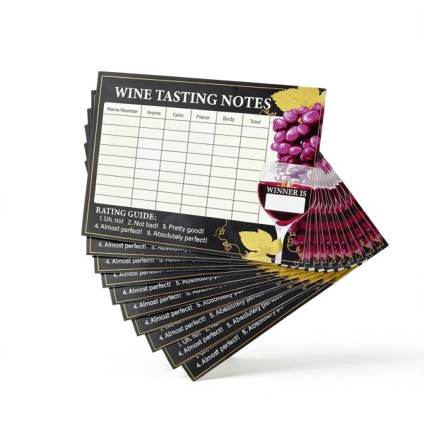 Wine Tasting Scorecards 30pcs Blind Notes by lasuroa Black Paper-2