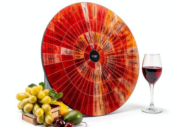 Wine Wheel GUTE Handcrafted Wood Education Wheel Glossy 5 inch-0