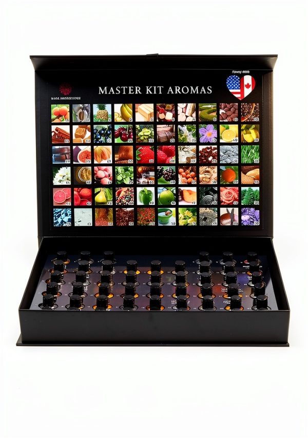 Master Wine Aroma Set - 60 Aromas, 50‑Page Manual, Aroma Wheel-0