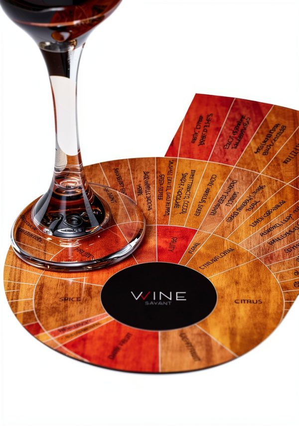 Wine Wheel GUTE Handcrafted Wood Education Wheel Glossy 5 inch-4