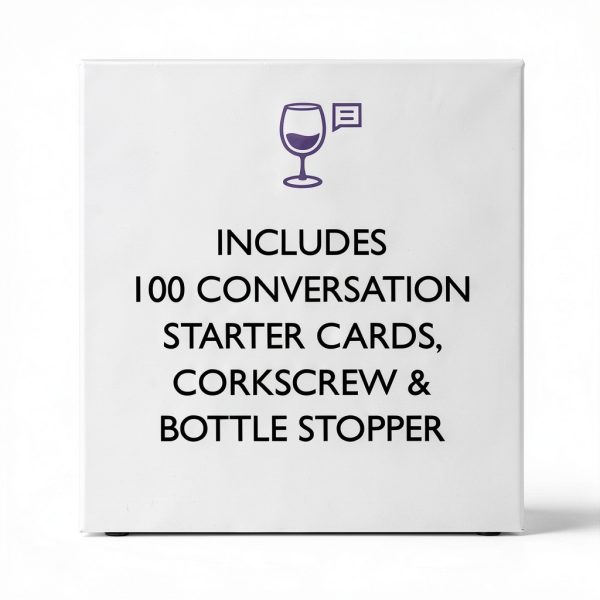 Wine Night Gift Set | Includes Corkscrew, Bottle Stopper, and 100 Conversation Cards-2