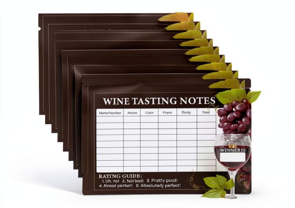 Wine Tasting Scorecards 30pcs Blind Notes by lasuroa Black Paper-0