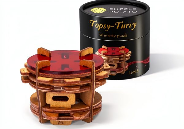 Wine Bottle Puzzle Teaser by Puzzle Potato – Topsy‑Turvy Bottle Lock-0
