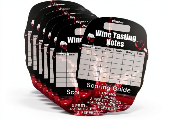 Remerabel 5x7 Inch Blind Wine Tasting Scorecards 30 Pack Barrel Design-0