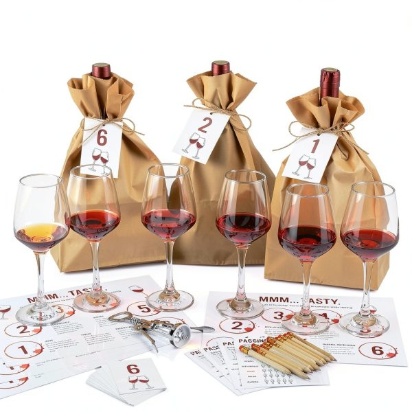 Blind Tasting Party Supplies Set by SiliFine 30-Piece Wine Game Kit-4