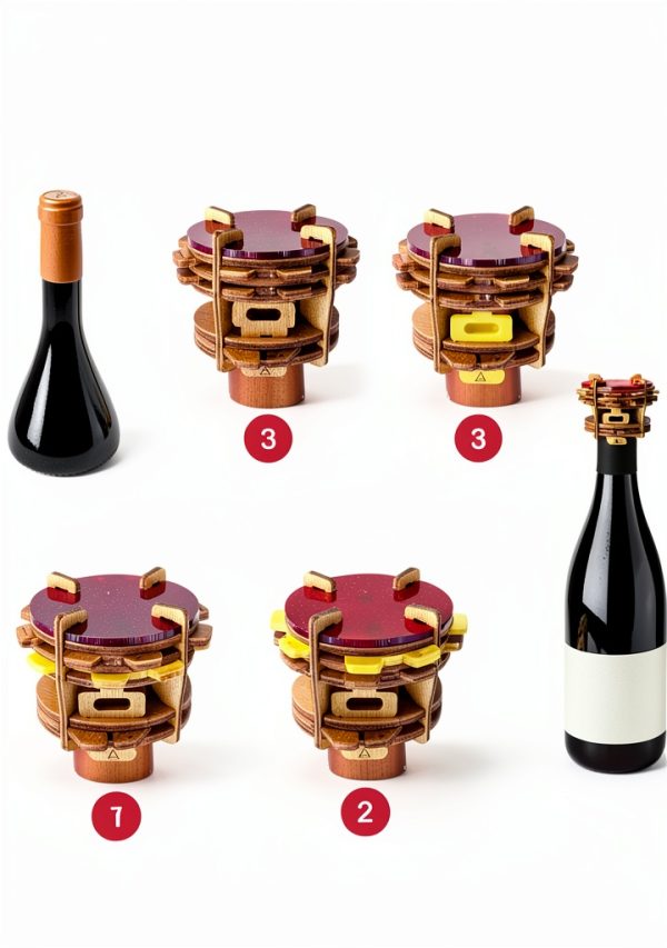 Wine Bottle Puzzle Teaser by Puzzle Potato – Topsy‑Turvy Bottle Lock-5
