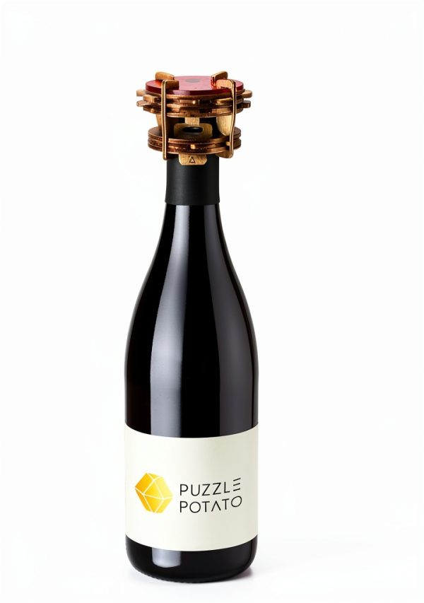 Wine Bottle Puzzle Teaser by Puzzle Potato – Topsy‑Turvy Bottle Lock-2