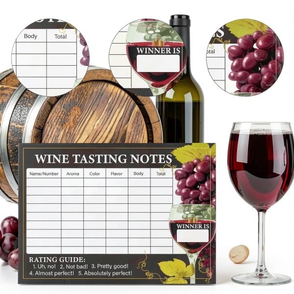 Wine Tasting Scorecards 30pcs Blind Notes by lasuroa Black Paper-3