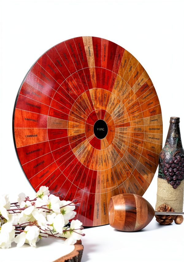 Wine Wheel GUTE Handcrafted Wood Education Wheel Glossy 5 inch-7
