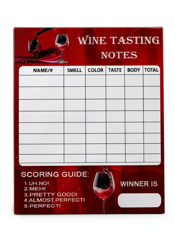 Wine Tasting Scorecard Morbanner 5x7 Inch 30 Pack Paper Scorecards-1
