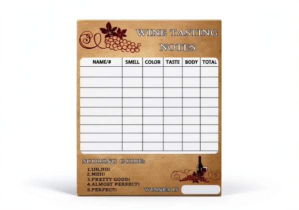 Wine Tasting Scorecard 30 Pack by Hodmopli 5×7 Inch Red Vintage Card-1