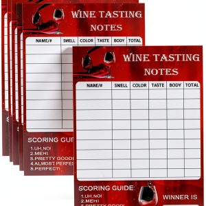 Wine Tasting Scorecard Morbanner 5x7 Inch 30 Pack Paper Scorecards-0