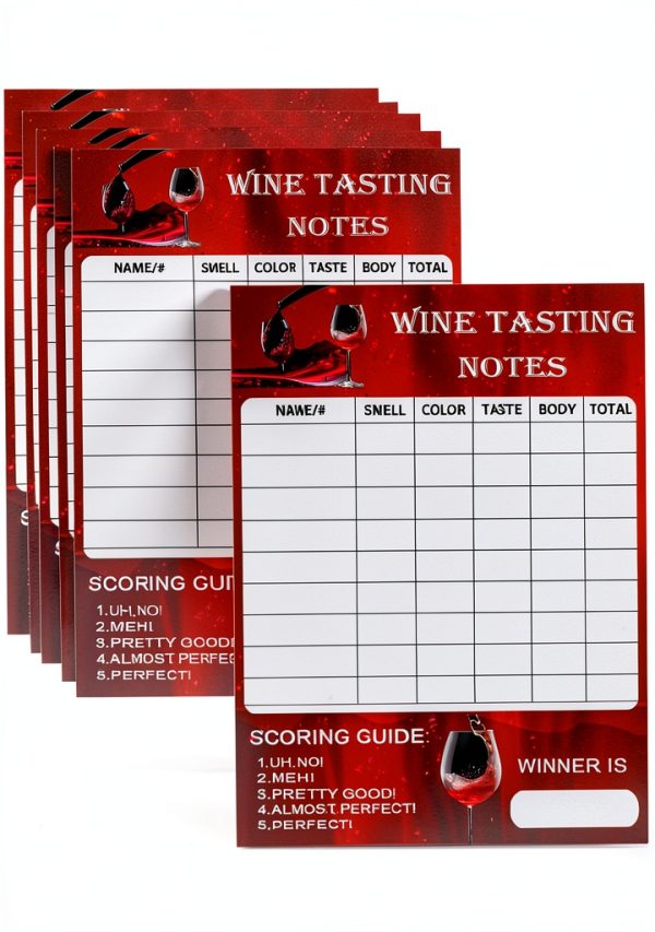 Wine Tasting Scorecard Morbanner 5x7 Inch 30 Pack Paper Scorecards-0