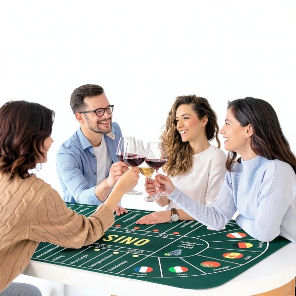 Blind Wine Tasting Game WINECASINO Board Game with 70x35 Mat-1