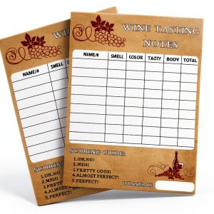 Wine Tasting Scorecard 30 Pack by Hodmopli 5×7 Inch Red Vintage Card-0