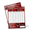 Wine Tasting Scorecard Morbanner 5x7 Inch 30 Pack Paper Scorecards-2