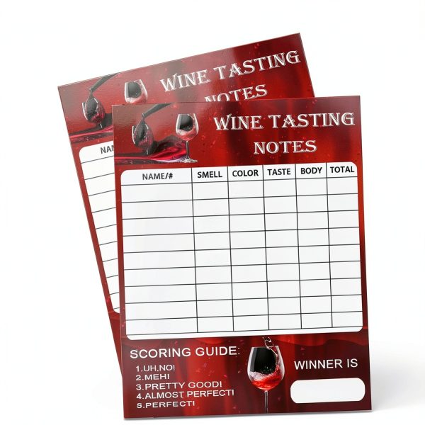 Wine Tasting Scorecard Morbanner 5x7 Inch 30 Pack Paper Scorecards-2