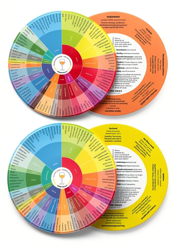 Wine Folly Wine Aroma Wheel Charts – 4-Pack for Red, White, Rosé & Sparkling | Wine Tasting Guide with Aromatic Compound Info | Durable, Glossy Educational Chart Set-2