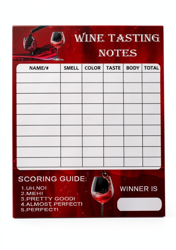 Wine Tasting Scorecard Morbanner 5x7 Inch 30 Pack Paper Scorecards-3