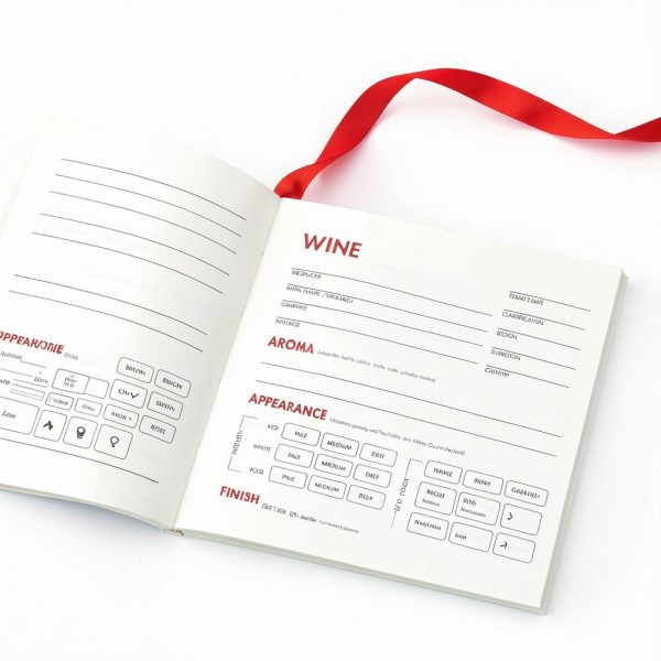 Wine Tasting Journal Guided Tasting Notes Book & Checklist (5" x 7" B6 Black Notebook) - 5 Step Guide & Tasting Log Methods - Aroma, Appearance, Finish, Structure, Remarks & Wines Ratings & Color Card-5
