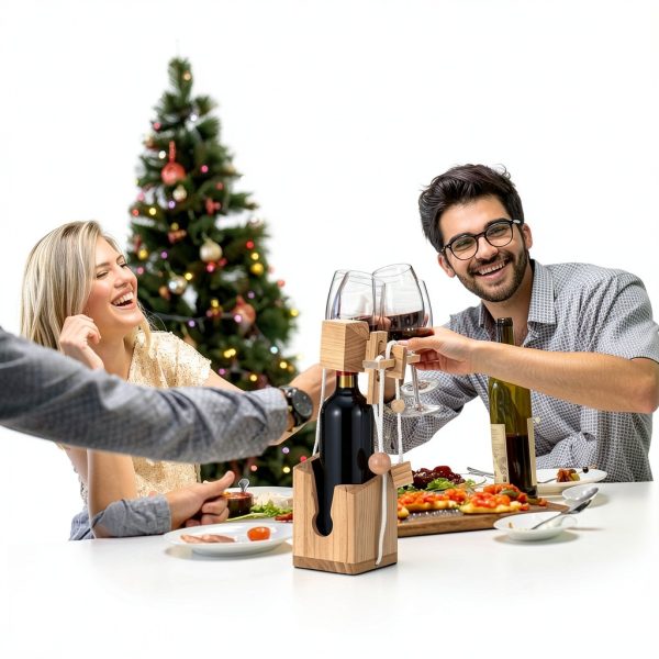 Bottle Puzzle by Anglechic 3D Wooden Wine Box Holder with Burlap Bags-3