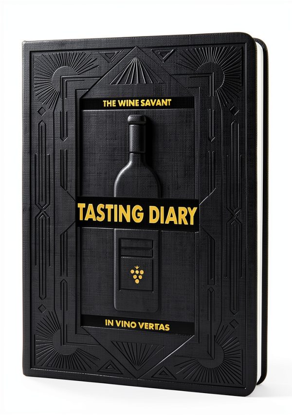 Wine Tasting Journal Guided Tasting Notes Book & Checklist (5" x 7" B6 Black Notebook) - 5 Step Guide & Tasting Log Methods - Aroma, Appearance, Finish, Structure, Remarks & Wines Ratings & Color Card-0