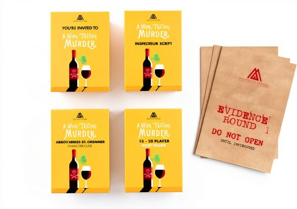 Masters of Mystery Wine & Cheese Tasting Murder Mystery Dinner Party Game – Christmas & Holiday Whodunnit Party Game for Adults – 4–20 Players-1