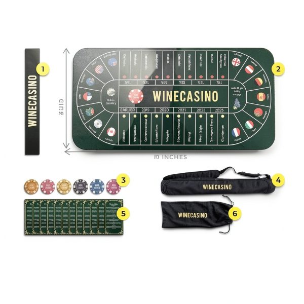 Blind Wine Tasting Game WINECASINO Board Game with 70x35 Mat-2