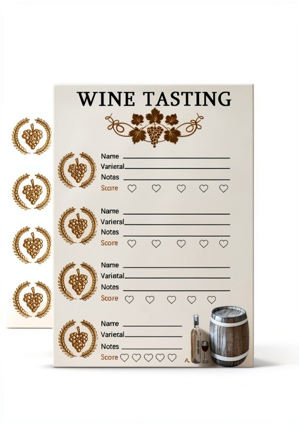 Wine Tasting Card Remarkabel 4x6 Brown Scorecard for Parties-1