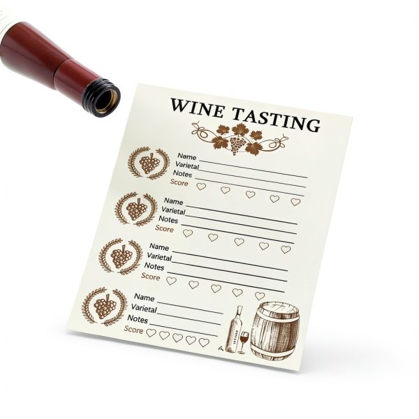 Wine Tasting Card Remarkabel 4x6 Brown Scorecard for Parties-4